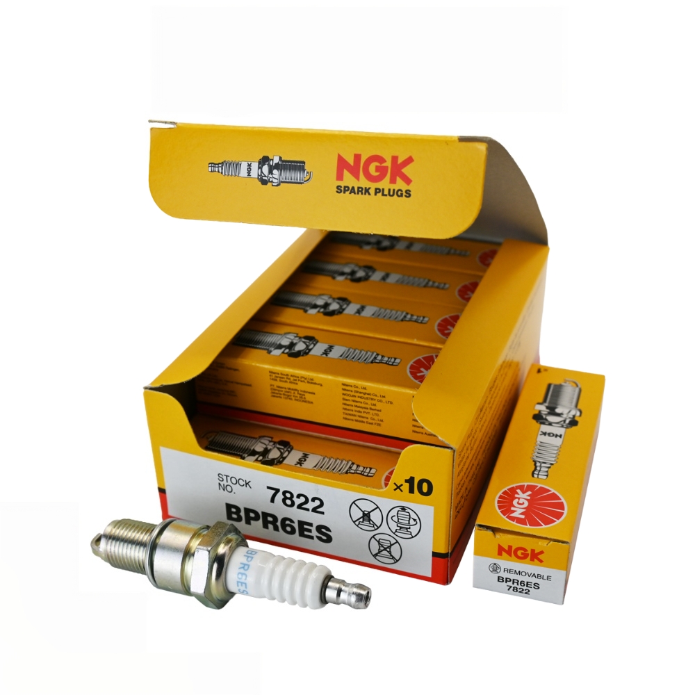Motorcycle Spark Plug - NGK BPR6ES 7822 หัวเทียนโลหะผสมนิกเกิล 4/10 ชิ้นอะไหล่ทดแทนสำหรับเจเอซี