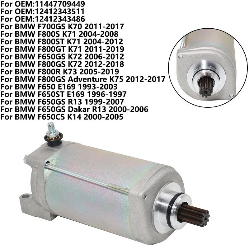 Motorcycle Starter Motor - รถจักรยานยนต์เริ่มต้นมอเตอร์สําหรับ BMW F800ST F800GT F800GS F800R